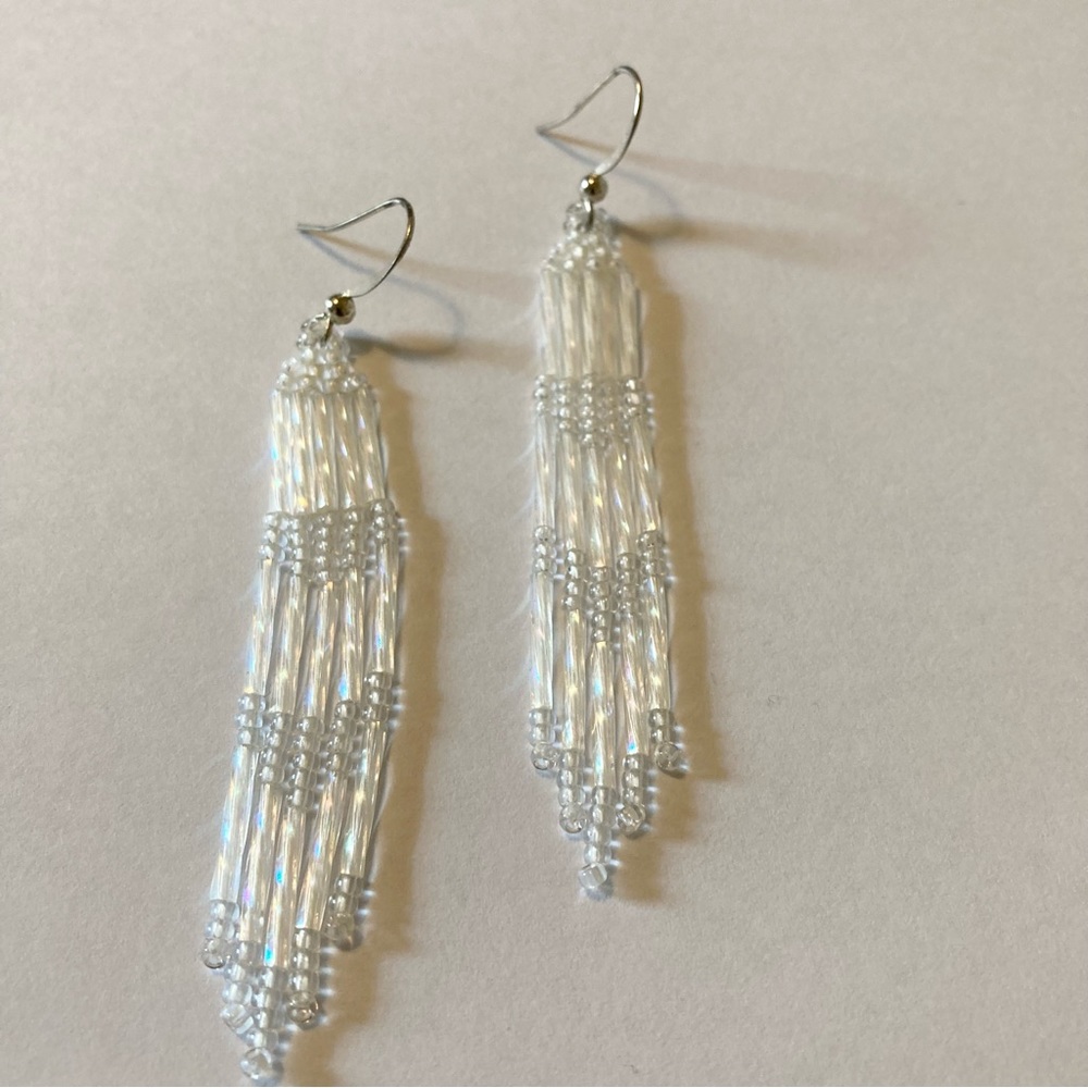 Handmade fringe beaded earrings